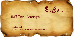 Rácz Csenge névjegykártya